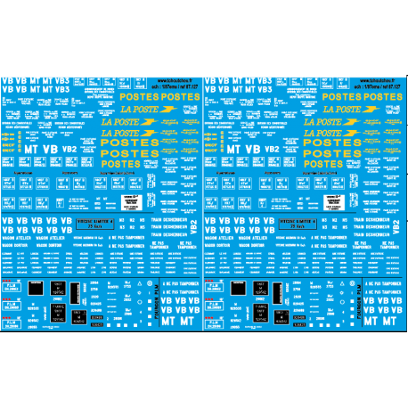 87.127 - Marquages parc de service époque III + poste - 1/87eme